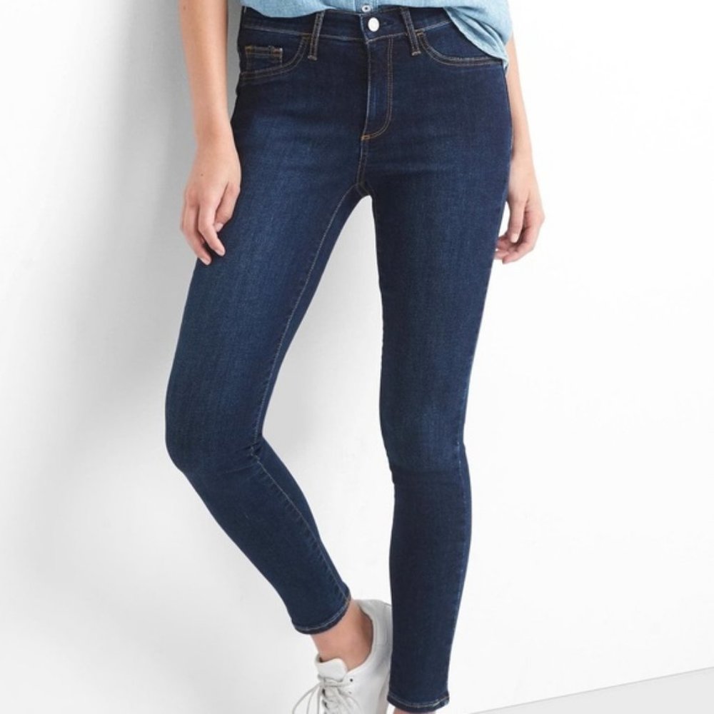 GAP Mis Rise Easy Jegging Dark Wash Sz 25